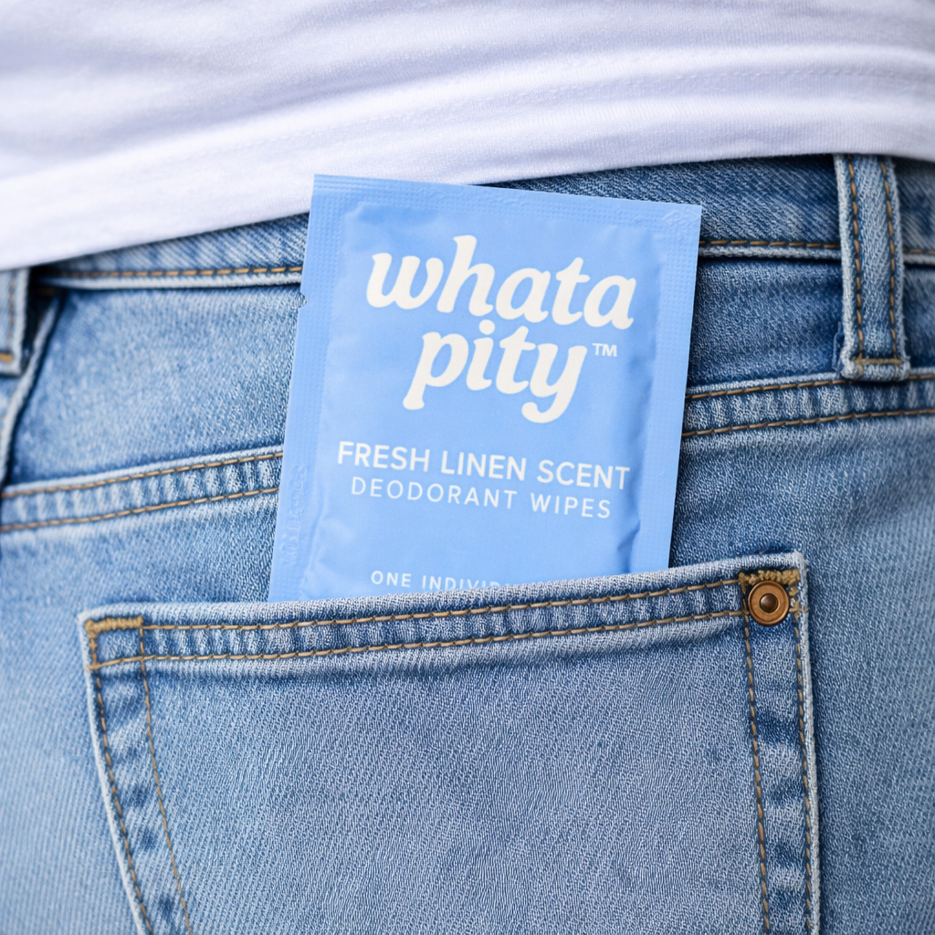 Fresh Linen Deodorant Wipe Wrapped Individually in Pocket