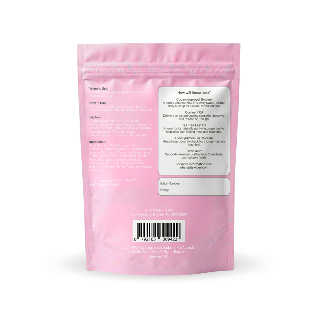 Raspberry Burst Back What a Pity Deodorant Wipes