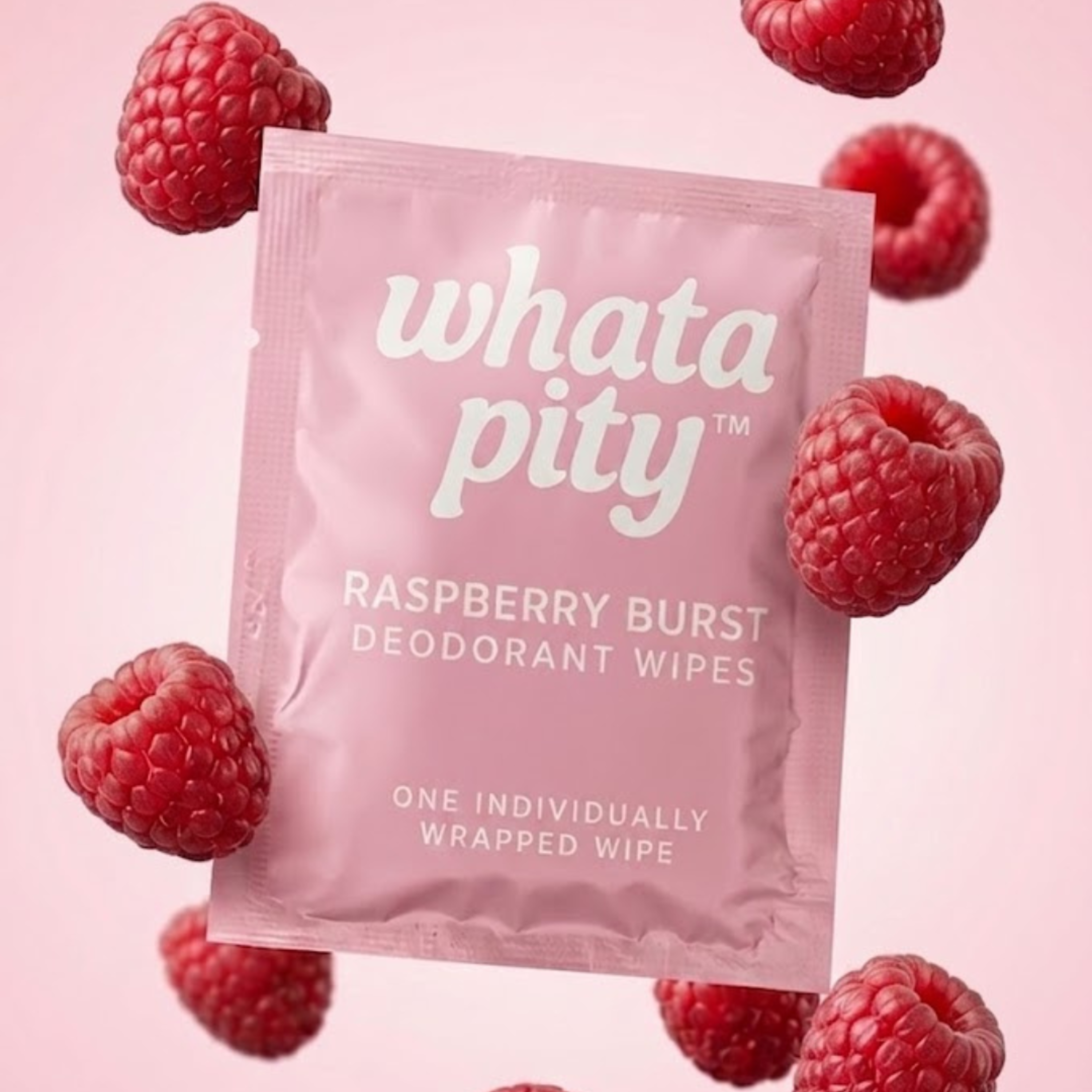 Raspberry Burst Deodorant Wipe Wrapped Individually